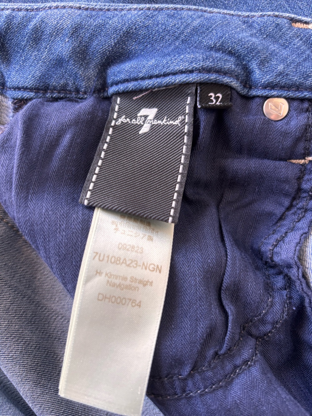 7 for all Mankind Womens Kimmie straight navigation jeans 32 high medium wash - Picture 9 of 12